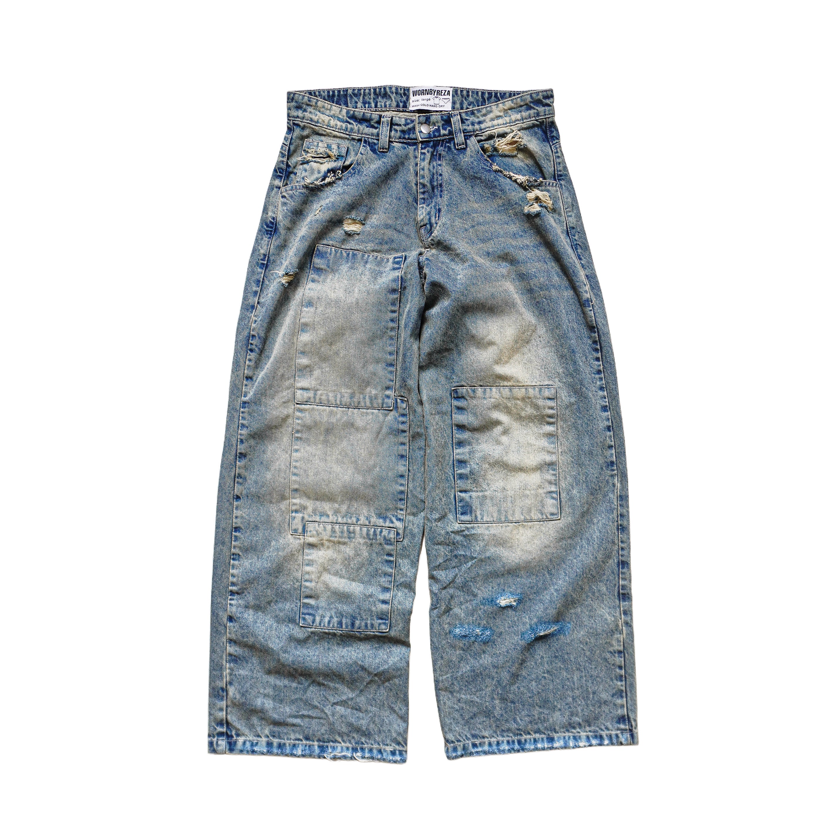 "Patched" denim pants