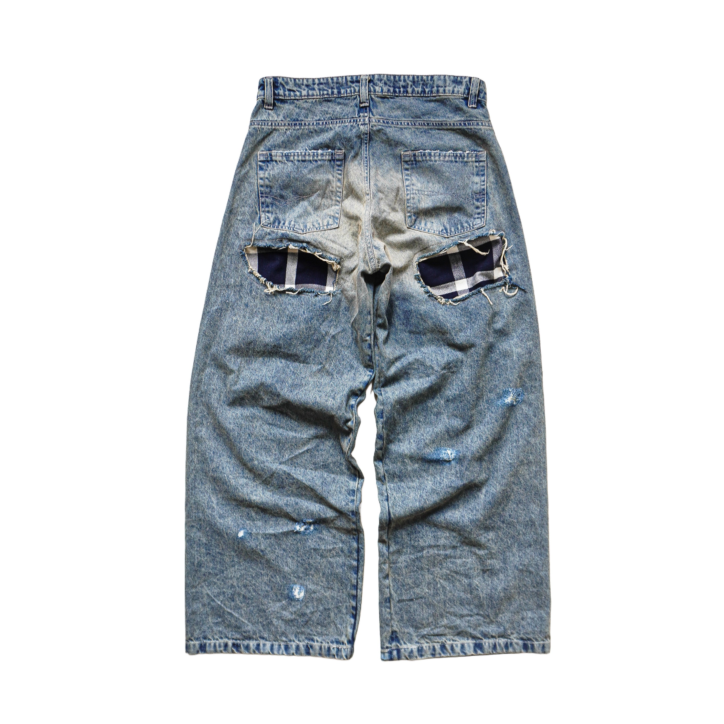 "Patched" denim pants